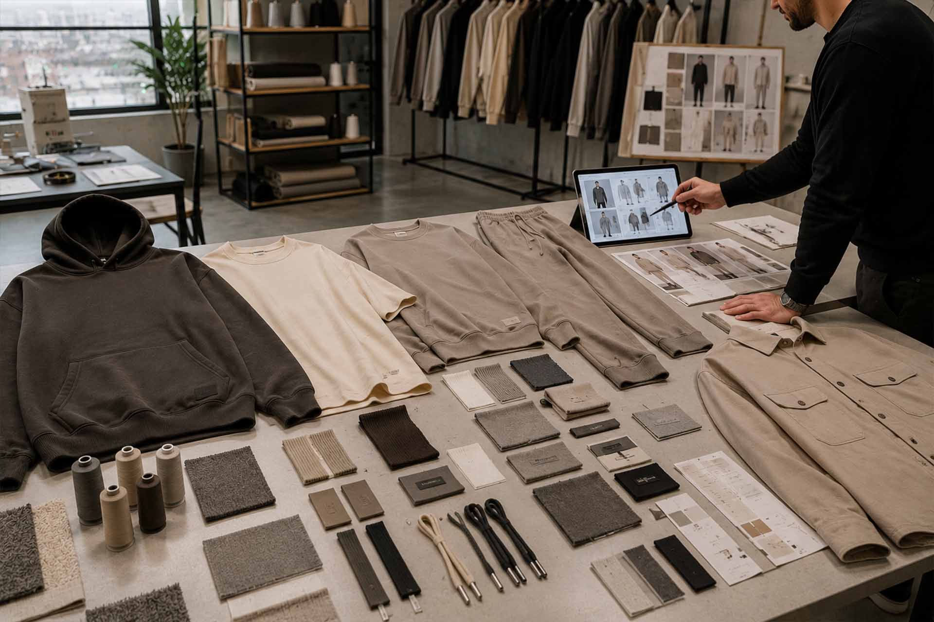 Maßgeschneiderte Streetwear- und Premium-Basic-Kollektion, entwickelt in einer Fabrik in Istanbul.