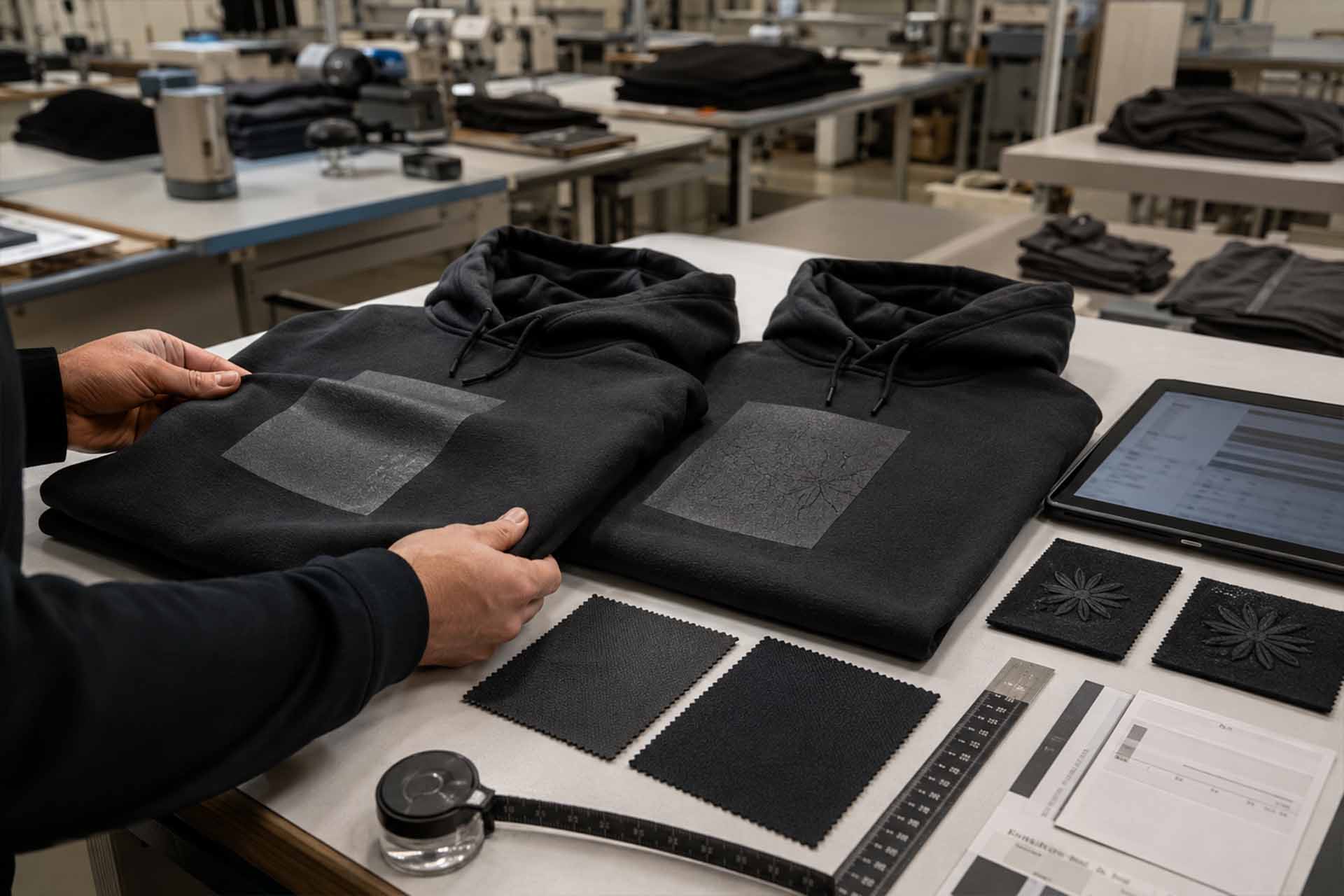 Waschbeständigkeitstests von bedruckten und bestickten Streetwear-Kleidungsstücken im Rahmen der Qualitätskontrolle