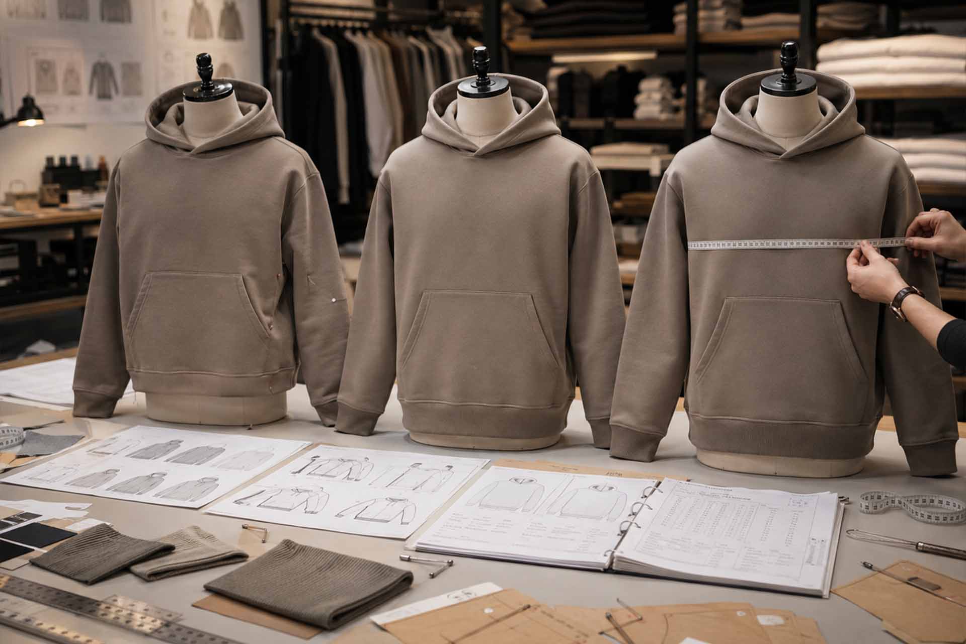 Schnittmusterentwicklung und Mustererstellung für Hoodies in Istanbul