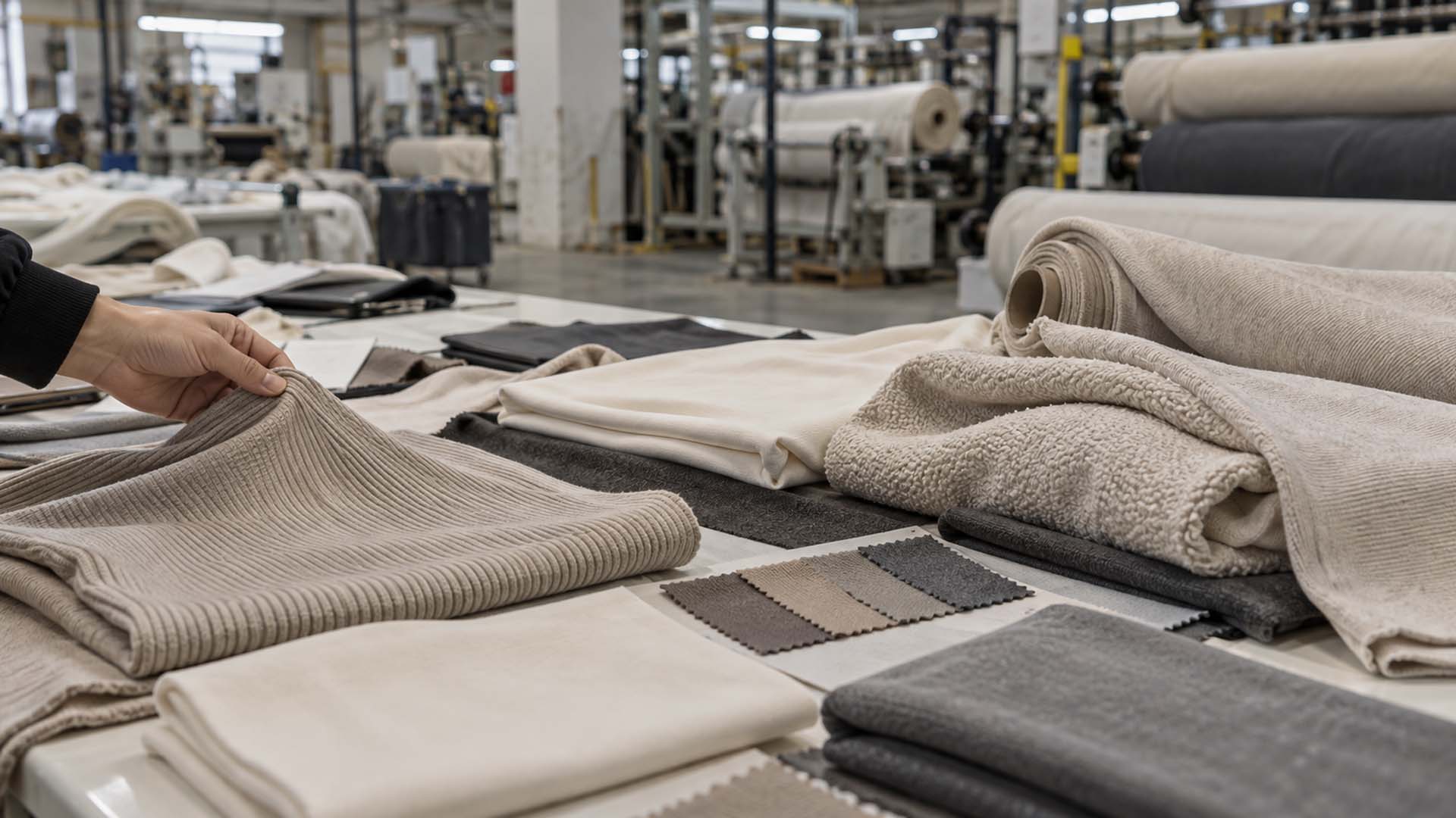 Fabric sourcing and knitted textile samples for clothing manufacturing in Istanbul