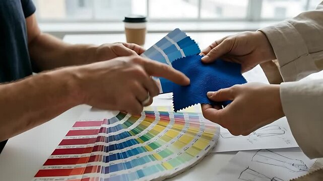 Bir giyim fabrikasında giysi baskısı için Pantone renk eşleştirmesi