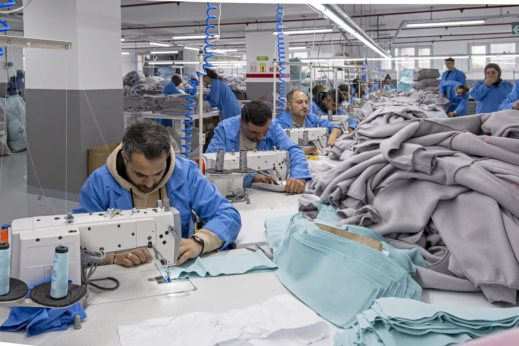 Bulk clothing production inside Istanbul Factory