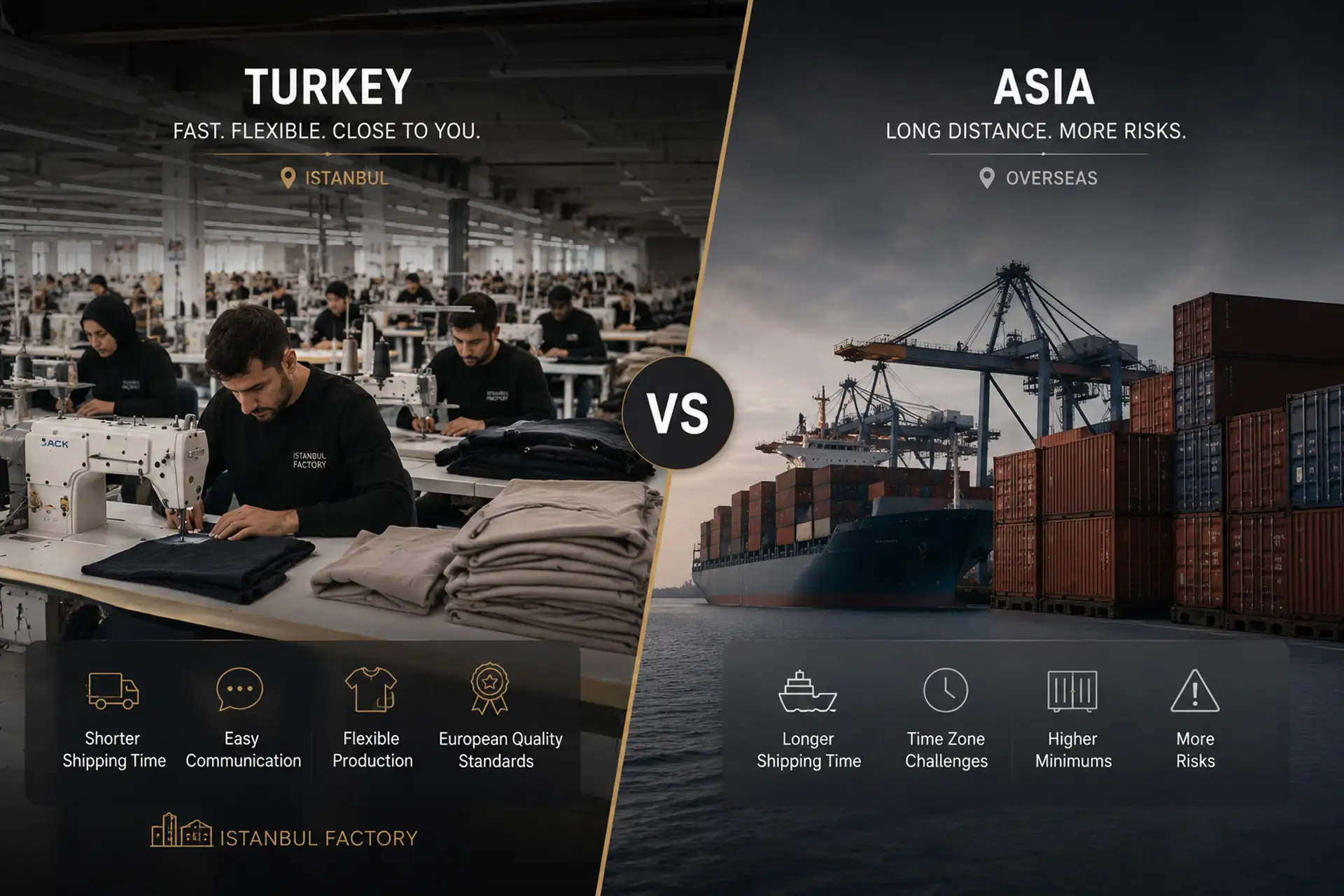 Apparel Manufacturer in Turkey vs. Manufacturing in Asia