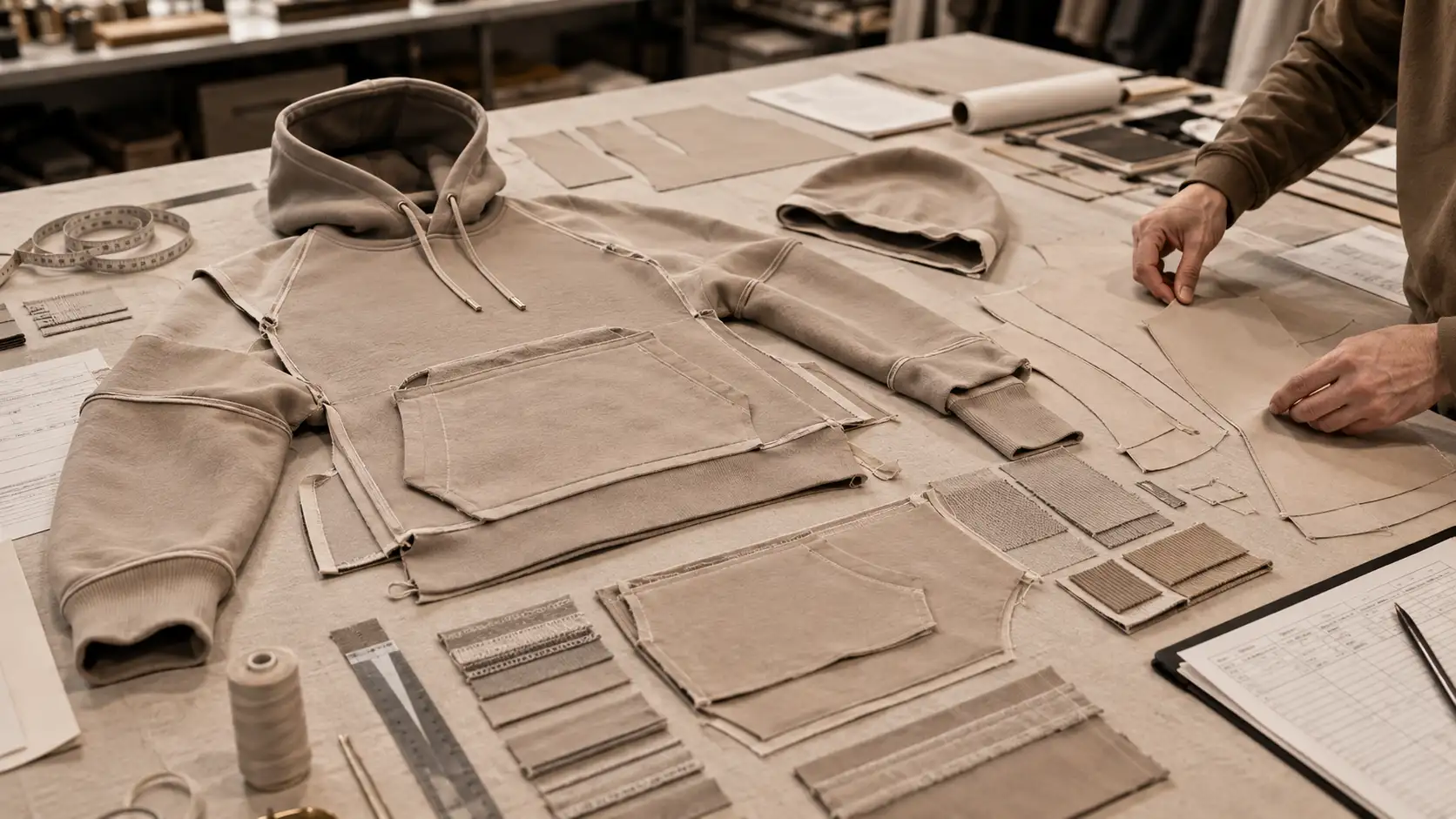 Complex garment pattern and construction details affecting clothing manufacturing cost