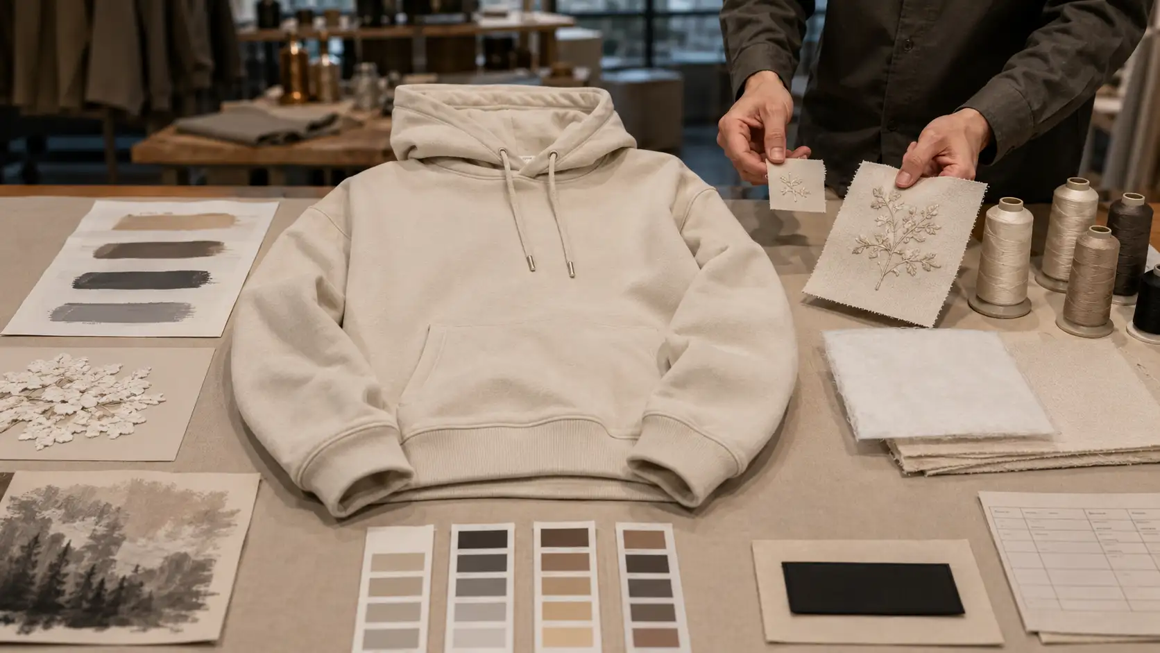 Printing and embroidery options affecting custom clothing production cost