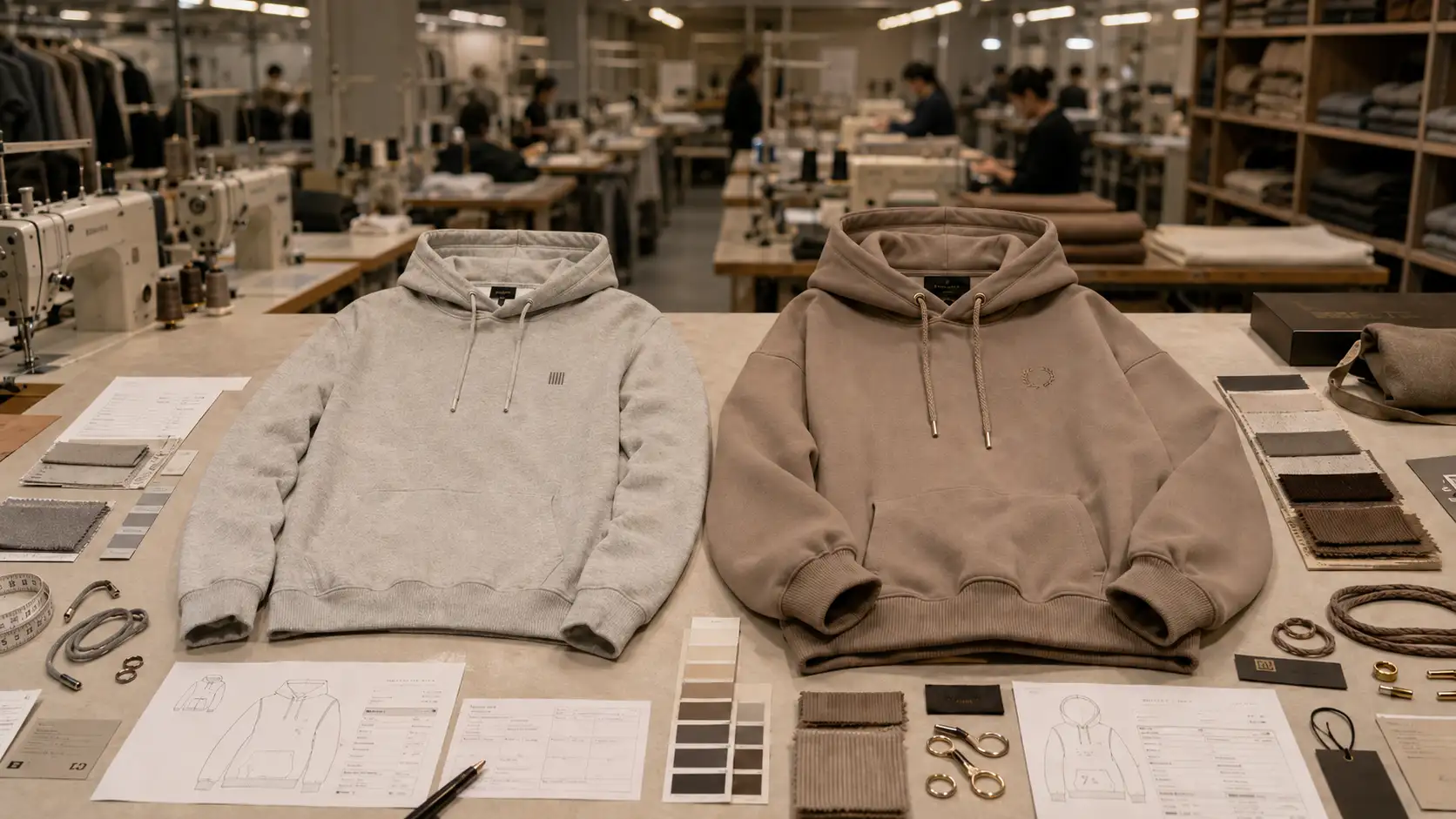 Standard hoodie compared with premium custom hoodie manufacturing specifications