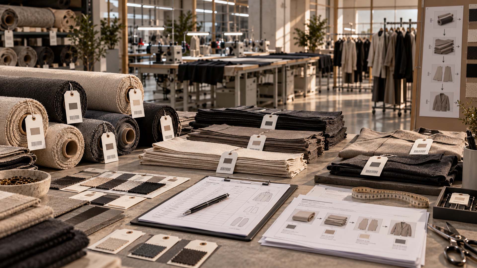 Fabric batch and lot tracking during clothing manufacturing