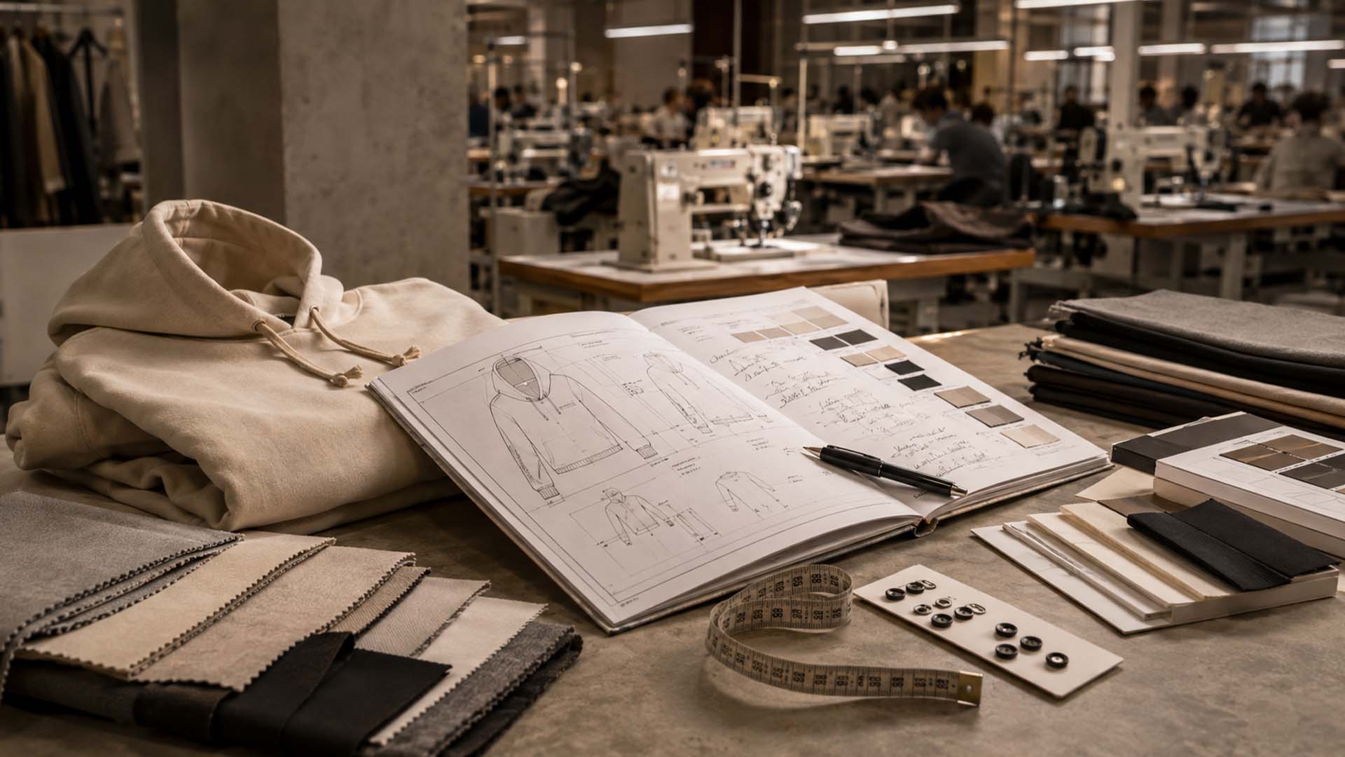Garment sampling and product development process at a clothing manufacturer in Turkey