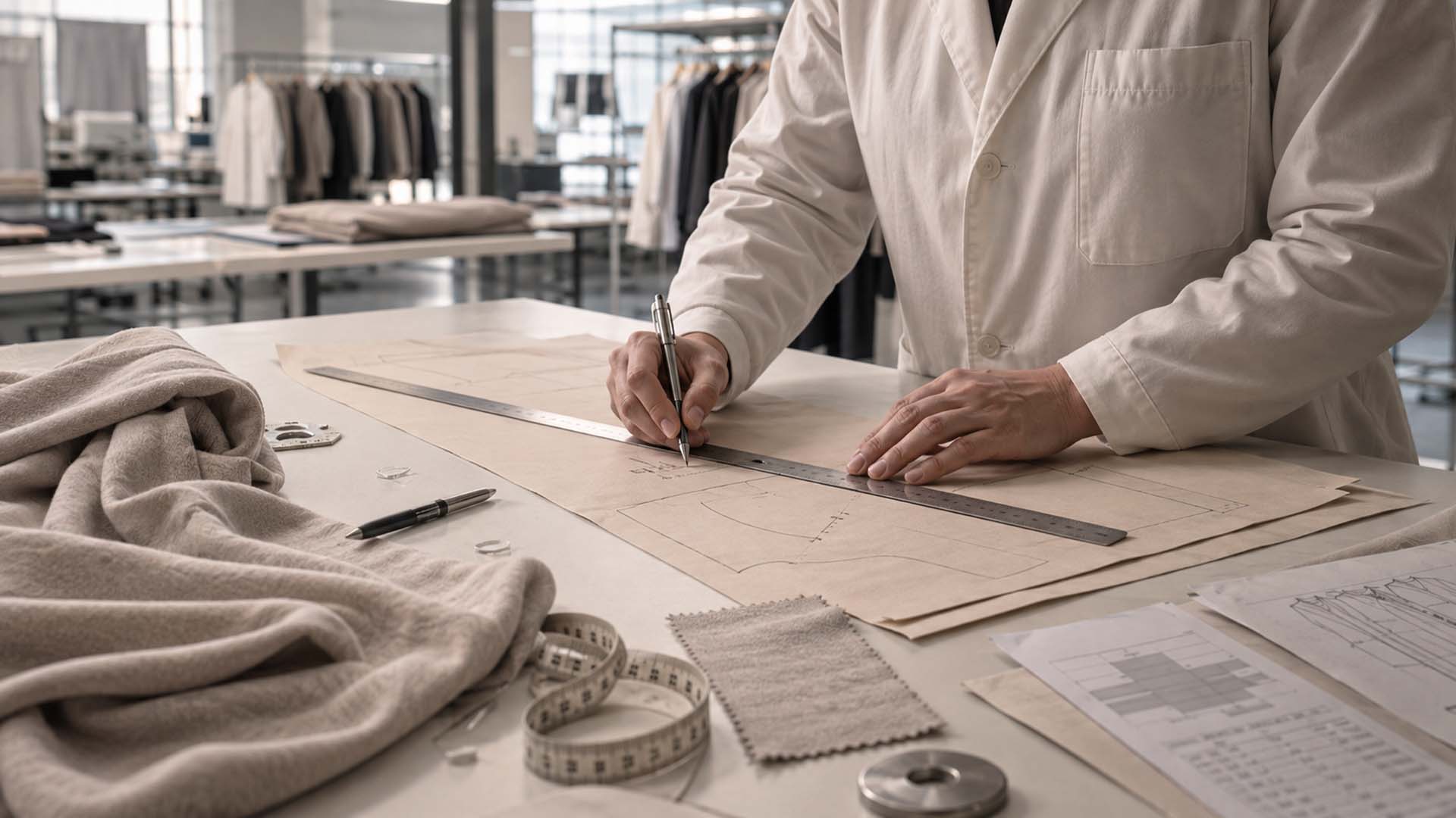 Pattern adjustment based on fabric shrinkage results during clothing product development
