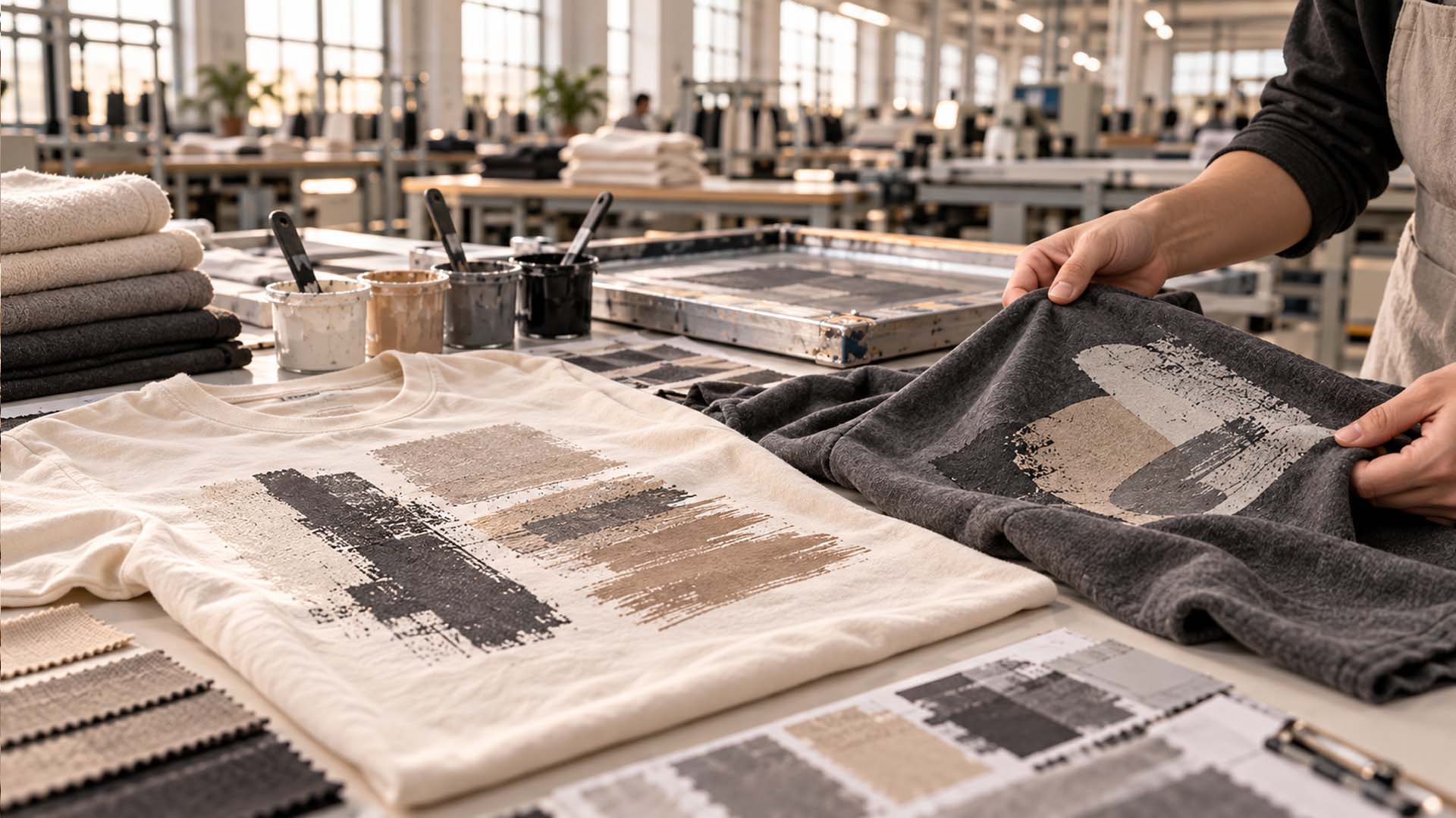 Print testing on cotton and cotton-polyester fabrics for clothing production